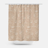 Abstract Woman Faces Dusty Pink Line Art Boho Shower Curtain ARTSY