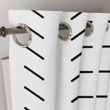Minimalist Black White Farmhouse Blackout Window Curtain CASABLANCA