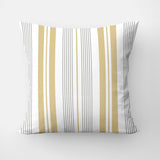 Minimalist Gold Gray White Striped Farmhouse Throw Pillow Cover CASSIDY