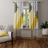 Scandinavian Minimalist Yellow Gray Blackout Window Curtain CHARLOTTE