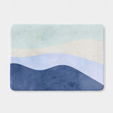 Abstract Minimalist Blue Shades Ocean Coastal Bath Mat OCEAN