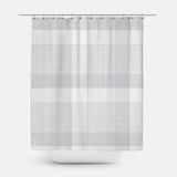 Gray White Checkered Tartan Rustic Farmhouse Shower Curtain DAKOTA