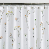 Tiny Wild Flowers White Botanical Floral Shower Curtain DELIA