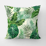 Green Plants Leaves Tropical Throw Pillow Cover DOMINICA