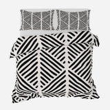 Scandinavian Geometric Black White Boho Cotton Duvet Cover Set DOUALA