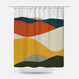 Colorful Desert Abstract Landscape Mid Century Modern Shower Curtain Set DUNES