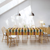 Multicolor Ethnic Abstract Mid Century Modern Tablecloth DUNES
