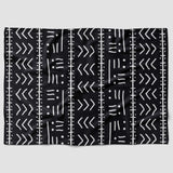 African Black White Ethnic Mudcloth Fleece Throw Blanket ADISA