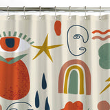 Eye Burnt Orange Abstract Mystical Boho Shower Curtain VEDA