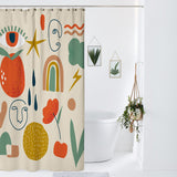Eye Burnt Orange Abstract Mystical Boho Shower Curtain VEDA