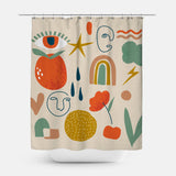 Eye Burnt Orange Abstract Mystical Boho Shower Curtain VEDA