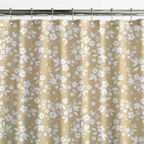 Tiny Flowers Beige White Floral Farmhouse Shower Curtain FLEURETTE
