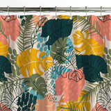 Monstera Exotic Tropical Plants Leaves Multicolor Shower Curtain FIDAH