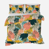 Monstera Exotic Tropical Plants Multicolor Cotton Duvet Cover Set FIDAH