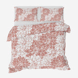 White Dusty Pink Peonies Floral Cotton Duvet Cover Set FLUER