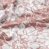 White Dusty Pink Peonies Floral Cotton Duvet Cover Set FLUER
