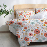 Blooming Flowers Pastel Botanical Floral Cotton Duvet Cover Set AVRIL