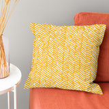 African Minimalist Yellow White Mudcloth Throw Pillow Cover FURAHA