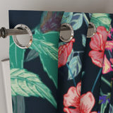 Elegant Botanic Garden Dark Green Floral Blackout Window Curtain GARDEN