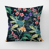 Elegant Botanic Garden Dark Green Floral Throw Pillow Cover GARDEN