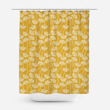 Ginkgo Leaves Mustard Yellow Floral Shower Curtain GINKGO