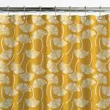Ginkgo Leaves Mustard Yellow Floral Shower Curtain GINKGO