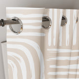 Scandinavian Nordic Beige White Neutral Blackout Window Curtain LUANDA