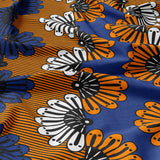 African Kitenge Blue Orange Ethnic Floral Cotton Duvet Cover Set ADAMMA