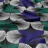 African Kitenge Navy Blue Green Ethnic Cotton Duvet Cover Set HADIZA