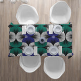 African Kitenge Navy Blue Green Ethnic Tablecloth HADIZA