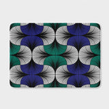 African Kitenge Navy Blue Green Ethnic Bath Mat HADIZA
