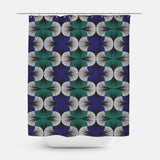 African Kitenge Navy Blue Green Ethnic Shower Curtain HADIZA