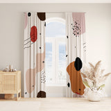 Mid Century Modern Abstract Art Neutral Pastel Blackout Window Curtains HELGA - 2 Panels - Nursery Curtains