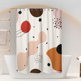 Mid Century Modern Abstract Art Neutral Shower Curtain HELGA