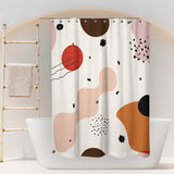 Mid Century Modern Abstract Art Neutral Shower Curtain HELGA