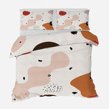Mid Century Modern Abstract Art Neutral Cotton Duvet Cover Set HELGA