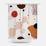 Mid Century Modern Abstract Art Neutral Shower Curtain HELGA