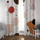 Mid Century Modern Abstract Art Neutral Pastel Blackout Window Curtains HELGA - 2 Panels - Nursery Curtains