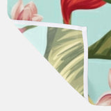 Green Leaves And Red Flowers Tropical Shower Curtain HELICONIA