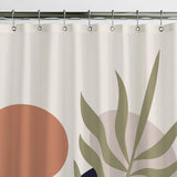 Abstract Natural Earthy Tones Botanical Organic Shower Curtain HELSA