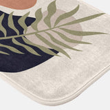 Abstract Natural Earthy Tones Botanical Organic Bath Mat HELSA