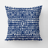 Triangle Shibori Blue Indigo White Throw Pillow Cover HENDRA