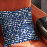 Triangle Shibori Blue Indigo White Throw Pillow Cover HENDRA