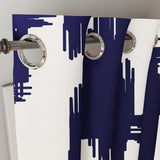 Ikat Abstract Midnight Blue Blackout Window Curtain AMINAH