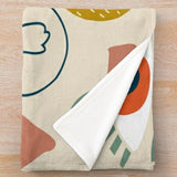 Abstract Shapes Third Eye Burnt Orange Boho Fleece Throw Blanket VEDA