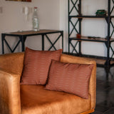 Minimalist Terracotta Rust Burnt Orange Ivory Throw Pillow Cover NIAMEY