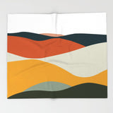 Colorful Desert Abstract Mid Century Modern Fleece Throw Blanket DUNES