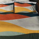 Colorful Desert Abstract Mid Century Modern Cotton Duvet Cover Set DUNES