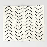 African Black Off-White Ethnic Mudcloth Fleece Throw Blanket IMAMU