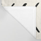 African Black Off-White Ethnic Mudcloth Fleece Throw Blanket IMAMU